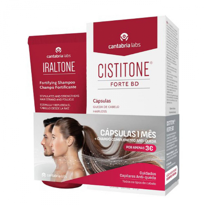 CISTITONE FORTE BD HAIR LOSS CAPSULES + IRALTONE FORTIFYING SHAMPOO PACK