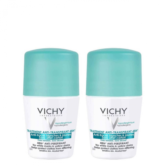 Vichy HOMME 72hr Anti-Perspirant Deodorant Extreme Control 2 x 50ml 