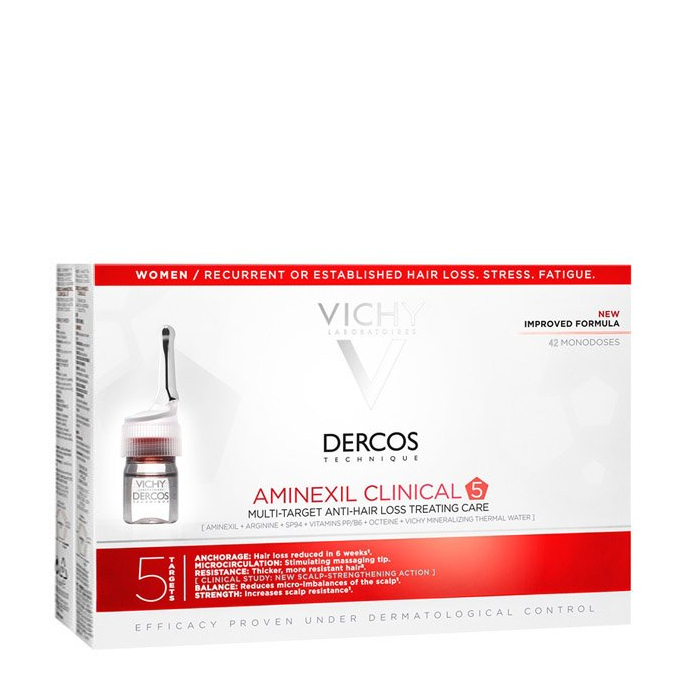 Contribuyente pared para donar Vichy Dercos Aminexil Clinical 5 Mujer Tratamiento Anticaída x42