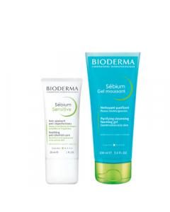 Bioderma Sebium Sensitive Pack Soothing Cream Offer Moussant Gel 30 + 100ml