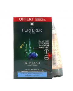 Rene Furterer Triphasic Kit Reactional Anti-Hair Loss Ampoules + Shampoo
