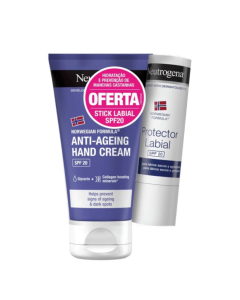 Pack regalo Neutrogena Crema de manos antiedad + pintalabios gratis