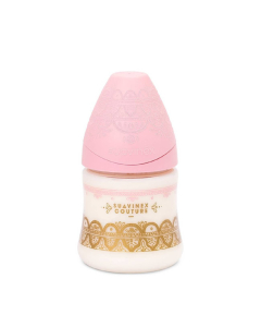 Biberón de silicona Suavinex Haute Couture rosa 0M+ 150 ml