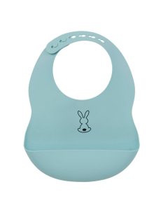 Babero ajustable de silicona Nattou azul claro 6m+ 1un.