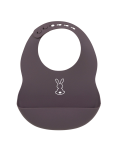 Babero ajustable de silicona Nattou Berenjena 6m+ 1un.