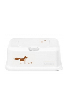 Funkybox حامل مناديل مبللة Fox White الأصلي