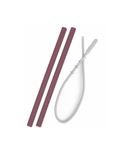 Minikoioi Flexible Silicone Straws Rose & Brush 2 pcs.