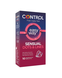 Control Sensual Dots & Lines Easy Way Condoms 10un.