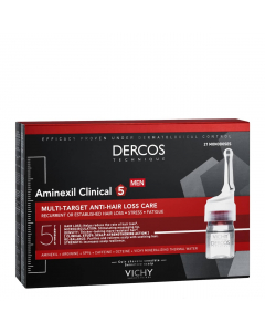 Dercos Aminexil Clinical 5 Ampollas Anticaída Hombre-x21
