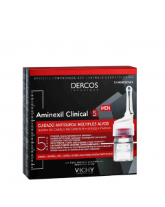 Dercos Aminexil Clinical 5 Ampollas Anticaída Hombre-x12
