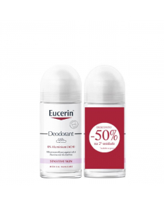 Eucerin 48h 0% Aluminium Roll-On Deodorant Duo Pack 2x50ml