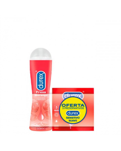 Durex Play Strawberry Lubricant Gel + Sensitivo Smooth Condom Gift Set