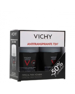 Vichy Homme Extreme Control 72h Anti-Transpirant Roll-On Deodorant Pack 2x50ml