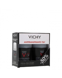 Vichy Homme Extreme Control 72h Anti-Transpirant Roll-On Deodorant Pack 2x50ml