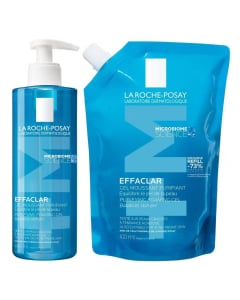 Set de gel espumoso purificante Effaclar +M de La Roche Posay, 400 ml + 400 ml