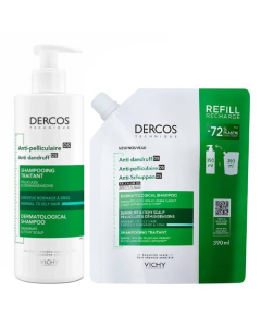 Set de champú anticaspa Dercos para cabello seco 390 ml + 390 ml