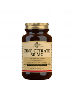 Solgar Zinc Citrate 30mg Food Supplement Capsules x100