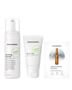 Mesoestetic Acne Home Kit Mousse + Cream + Ampoules