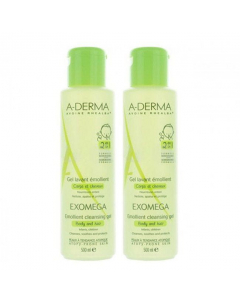 A-Derma Exomega Duo Emollient Cleansing Gel Hair and Body 2x500ml