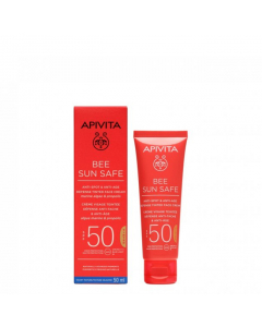 Apivita Bee Sun Safe Anti-Spot &amp; Anti-Age Defense Crema facial con color SPF50 50ml