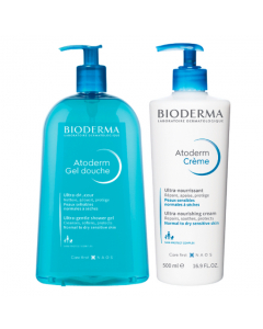 Bioderma Atoderm Ultra-Gentle Shower Gel + Ultra-Nourishing Cream Set
