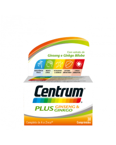 Centrum Plus Ginseng &amp; Ginkgo Multivitamin 30 tabletas