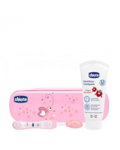 Chicco Pack Kit Higiene Bucal Rosa 12M + x3