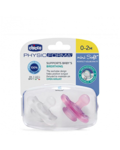 Chicco Physio Forma Mini Soft Silicone Pacifier 0-2M Pink 2pcs