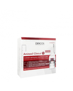 Dercos Aminexil Clinical 5 Mujer Tratamiento Anticaída 12 ampollas
