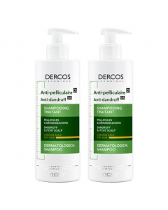Dercos Duo Anti-Dandruff Shampoo - Dry Hair 2x390ml
