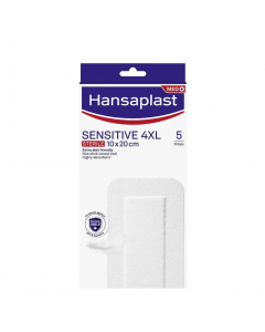 Hansaplast Sensitive 4XL Tiras Estériles 10x20cm x5