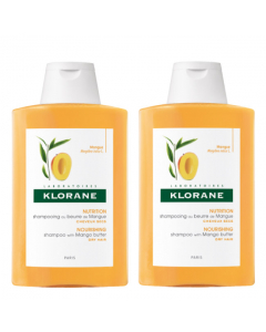 Klorane Duo Nourishing Shampoo with Mango Butter 2x400ml