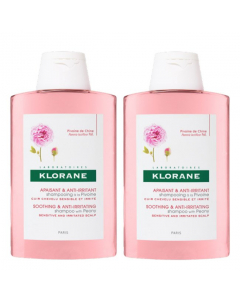 Klorane Soothing and Anti-irritating shampoo with Peony (2x400ml)