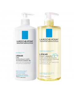 La Roche Posay Lipikar Body Milk + AP+ Cleansing Oil Pack 2x750ml
