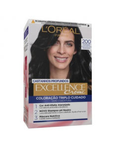 L'Oréal Excellence Crème Deep Browns Permanent Hair Color 200 Deep Darkest Brown