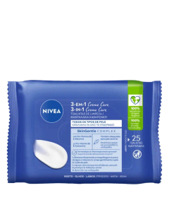 Nivea 3-in-1 Creme Care Reinigungs-Make-up-Entferner-Tücher 25 Stück.