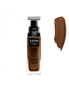 NYX Can't Stop Won't Stop Full Coverage Foundation Walnut 30ml