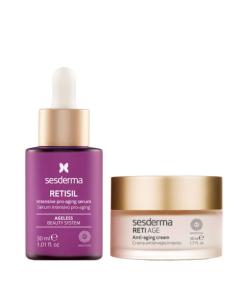 حزمة Sesderma الرقمية المضادة للشيخوخة سيروم Retisil 30 مل + كريم Retiage 50 مل
