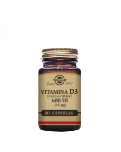 Solgar Vitamina D3 15μg 600 UI Cápsulas x60