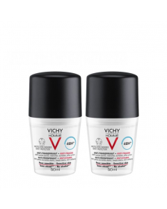 Vichy Homme 48h Anti-Perspirant Anti-Stain Roll-On Deodorant Duo 2x50ml