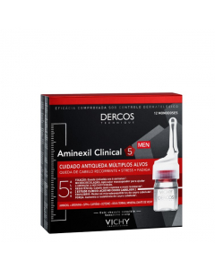 Dercos Aminexil Clinical 5 Ampollas Tratamiento Caída Hombre 12un.