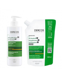 Dercos Anti-Dandruff Shampoo Set Dry Hair 390ml + 500ml