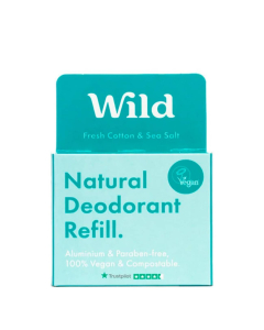 Wild Natural Dedodorant Refill Fresh Cotton & Sea Salt 40g